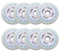 Ruedas de patinaje en línea con luz LED, 90-125 mm de diámetro, iluminación activada por movimiento, durómetro de 90 A, multicolor, juego de 4 (8, flash azul, 125 mm)