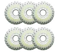 Ruedas de patinaje en línea con luz LED con efecto chispa, dureza 90A, 0.996 pulgadas de grosor, sin pilas, paquete de 4/6/8 (8, amarillo, 76 mm)