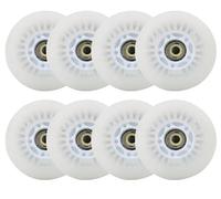 Ruedas de patinaje en línea con luz LED, paquete de 8, 70-80 mm, dureza 90A, iluminación de seguridad nocturna (rueda de luz blanca, 80 mm)