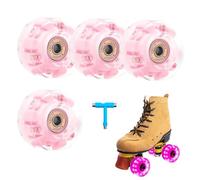 Ruedas de patines cuádruples, ruedas de patinaje en sala | 4 piezas iluminan las ruedas de los patines | Ruedas de repuesto de patines de alta elasticidad, resistentes al desgaste, pulgadas