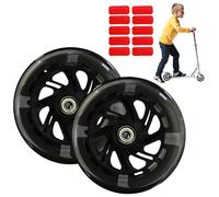 Ruedas De Patinete Scooter,2 Piezas Ruedas De Scooter Con Cinta Reflectiva,Ruedas Stunt Scooter,120mm,ABEC-7,Stunt Scooter Ruedas Para Scooter,Unisex Adulto(Negro)