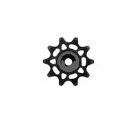 Ruedas de polea de desviador trasero de bicicleta de carretera con dientes positivos y negativos, rodamientos de cerámica de aleación de aluminio 10T 12T 14T 16T(10T-Black)