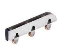 Ruedas de polea de puerta corredera de vidrio de acero inoxidable con rodillos de cobre para vitrina de gabinete de 5 mm, junta de goma anticolisión suave y silenciosa (5 mm)
