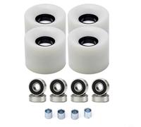 Ruedas de poliuretano para longboard de 60 x 45 mm, 78 A con rodamientos ABEC-9 608RS y espaciadores de acero para un rendimiento constante en superficies rugosas (blanco)