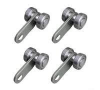 Ruedas de puerta corredera de acero de alto carbono con rodamientos dobles para montaje en riel superior y manejo de carga pesada (4 piezas)