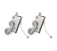 Ruedas de puerta corredera de acero inoxidable para armarios de armario, 2 piezas, diseño de doble rueda con rodamientos de nailon que proporcionan un rendimiento suave y silencioso de puerta