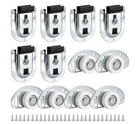 Ruedas de puerta corrediza, 6 juegos de puertas correderas de armario, piezas de repuesto para puertas de armario, ruedas de puerta de armario, deslizamiento suave para puertas de armario y armario