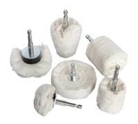 Ruedas de pulido algodón con vástago 6 mm, rueda tela, amoladora for joyería, madera, metal, herramientas abrasivas, cepillo cónico wanglan(Mushroom type 65mm)