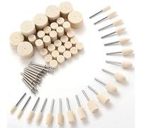 Ruedas de Pulir de Lana Compatible con Dremel, Accesorios de Pulido para Herramientas Rotativas con Vástago de 1/8", Kit de Pulir para Metal Vidrio Joyería