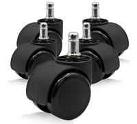 Ruedas de Recambio para Silla Escritorio, Silla Oficina, Ruedas Giratorias de Plástico Color Negro, Ruedas 11x22 mm, Ruedas de Recambio, Ruedas Silla Oficina y Gaming - Ofituria (15 ruedas)