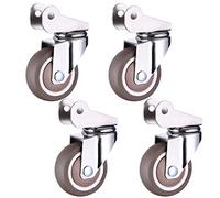 Ruedas de repuesto, 4 ruedas de muebles con soporte en forma de U, rueda giratoria de metal, rueda de goma muda para cuna de bebé, capacidad de carga de freno 75 kg (4 Swivel, 38 mm)
