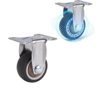 Ruedas de Repuesto: Juego de 8, Diám. 25-75 mm, Fijas/Giratorias/con Freno, Eje 8 mm - para Carritos Supermercado, Carretillas, Almacén (Elige Tipo y Tamaño)(1p,3''_Rigid Caster)