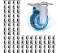 Ruedas de Repuesto: Juego de 8, Diám. 25-75 mm, Fijas/Giratorias/con Freno, Eje 8 mm - para Carritos Supermercado, Carretillas, Almacén (Elige Tipo y Tamaño)(80p,2.5''_Rigid Caster)