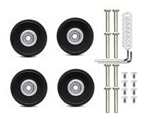 Ruedas de repuesto para maletas, 4 unidades, 50 mm x 18 mm, repuesto para maletas, universal, repuesto para maletas, Travelite, ruedas de repuesto con ruedas, ruedas de repuesto (negro), Schwraz, NO