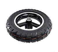 Ruedas de scooter eléctrico sin cámara de 10 x 2.50 pulgadas con borde de aleación de aluminio resistente para freno de eje de 10 mm y 12 mm más versiones sin freno, color negro, ideal para conducción