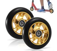 Ruedas de scooter en línea de 120 mm con rodamientos ABEC-9 para aplicaciones de scooter que requieren baja resistencia a la rodadura y tracción constante en suelos duros (dorado)