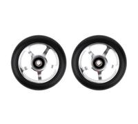Ruedas de Scooter Freestyle 100mm Scooter Wheels Replacement With Bearings Aluminum Wear-Resistant PU Stunt Parts Kick Accessories 2pcs/set(100 Silver 5X)