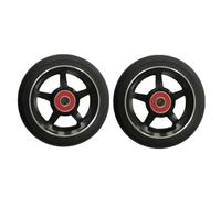 Ruedas de Scooter Freestyle 100mm Scooter Wheels Replacement With Bearings Aluminum Wear-Resistant PU Stunt Parts Kick Accessories 2pcs/set(100 Black 5X)