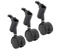 Ruedas de Soporte de Luz de 3pcs con Freno 16 Mm 360 ° Girando Tranquilo Tranquilo Fácil de Instalar Ruedas de Trípode para Fotografía en Vivo