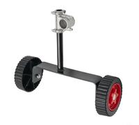 Ruedas de soporte para cortacésped y cortador de malas hierbas, juego de ruedas de metal de altura ajustable compatible con cortacéspedes de mango de 26 a 28 mm (28)