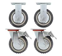 Ruedas de transporte, ruedas de carga pesada, excelente agarre y absorción de ruido y amortiguación, ruedas de goma para bolsa de herramientas, transporte industrial y logística (2 ruedas giratorias