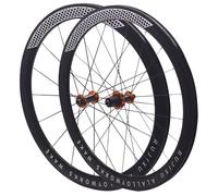 Ruedas Delanteras Y Traseras 700C Freno C/V Juego De Ruedas para Bicicleta De Carretera Altura 30/40/50mm Llantas De Aleación De Aluminio Bujes QR para 7-12 Velocidades 16/21H(Gold,30mm)