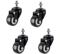 Ruedas duraderas,4 ruedas giratorias con vástago de freno,ruedas giratorias de PVC con vástago M8/M10 con tuercas de bloqueo,ruedas industriales con vástago roscado de repuesto,para taquillas,escritor
