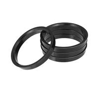 Ruedas Espaciadores 4 Anillos Céntricos Universales para Cubo De Rueda De Coche De 72.6-66.6mm Piezas De Llanta Accesorios De Plástico ABS Negro Adaptador Espaciador Rueda
