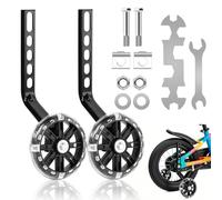 Ruedas Estabilizadoras, 1 Par de Ruedas Auxiliares Universales Negras, Bicicleta Estabilizador Ruedas con Ruedas de Flash Silenciosas para Bicicleta de Una Sola Velocidad de 12 14 16 18 20 Pulgadas