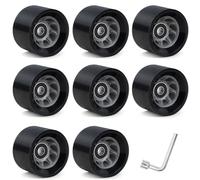 Ruedas for patines de exterior, 8 Uds., resistentes al desgaste, antideslizantes for doble fila, patineta cuádruple, suministros for Scooter para Patines(Black 92A)
