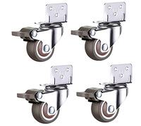 Ruedas giratorias 4 piezas de rueda de goma blanda 1.0 pulgadas ruedas silenciosas para muebles rodantes con freno para cama de carro y accesorios para el hogarduradero y fácil de instalar