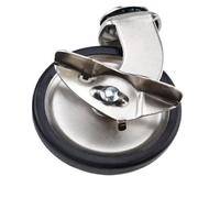 Ruedas Giratorias 4 unids/lote, varilla redonda chapada en oro de 3 pulgadas, rueda comedor, tapón tornillo Universal, freno lateral, ruedas for carrito Hotel(Nickel Brake,Insert M12x28)