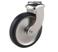 Ruedas Giratorias 4 unids/lote, varilla redonda chapada en oro de 3 pulgadas, rueda comedor, tapón tornillo Universal, freno lateral, ruedas for carrito Hotel(Chromium Universal,Screw M8x15)