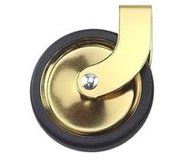 Ruedas Giratorias 4 unids/lote, varilla redonda chapada en oro de 3 pulgadas, rueda comedor, tapón tornillo Universal, freno lateral, ruedas for carrito Hotel(Golden Universal,Screw M8x15)