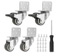 Ruedas giratorias, 4 unids/set ruedas for muebles ruedas de alta resistencia ruedas de placa giratoria estable ruedas de goma suave en forma de L resistentes,Movimiento flexible