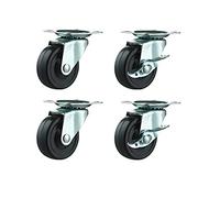 Ruedas Giratorias 4x40 mm Rueda Giratoria para Muebles de Alta Resistencia Rueda Giratoria de Goma con Freno Ruedas Silenciosas para Carrito Silla de Oficina Ruedas de Repuesto Ruedas, Carga 80KG