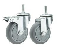 Ruedas giratorias Carro de bloqueo 3/4/5 pulgadas alta resistencia Rueda carro Transportador carretilla industrial carga goma(1pcs brake wheel,4 inch)