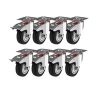 Ruedas giratorias con freno, ruedas silenciosas giratorias de goma, para carro de carga pesada móvil, electrodomésticos, bancos de trabajo (125 mm, 8)
