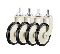 Ruedas Giratorias Con Vástago Roscado M8X15, 73.5mm Ruedas Para Muebles De Alta Resistencia, Juego De 4, Ruedas Industriales, Ruedas Suaves Y Silenciosas Con (Size:4 Swivel,Color:Blanco como la leche)