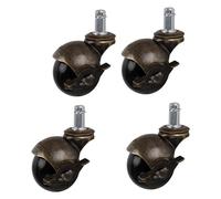 Ruedas giratorias de 2 pulgadas para muebles de oficina para silla, mesa de hojas, carrito de té, paquete de 4 (color: frenos)
