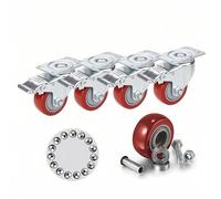 Ruedas giratorias de 75 mm con freno, 4 unidades de ruedas para muebles, carga máxima de 400 kg, doble bloqueo, ruedas de carga pesada de 360 grados para sillas de oficina y muebles de jardín, color
