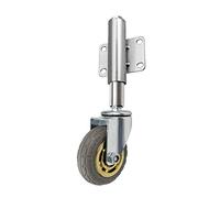 Ruedas giratorias de alta resistencia, Puerta De Fábrica De 4 Pulgadas/100 Mm, 1 Rueda Giratoria for El Hogar, De Resorte Libre Plano Resistente, Retráctil De 30 Mm, Capacidad De Carga 176 Libras