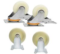 Ruedas giratorias de alta resistencia, Ruedas Rueda Giratoria for Placa De Muebles,Ruedas Industriales-Material De Nailon,4 Piezas,Rodamientos Dobles,Resistente Al Desgaste,Reemplazo