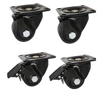 Ruedas giratorias de alta resistencia, Ruedas Rueda Giratoria Industrial De 4 Piezas, Ruedas for Muebles De Nailon, Negra, Resistente, Placas Superiores De 360 °, Carga Máxima 1200 Kg