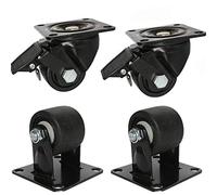 Ruedas giratorias de alta resistencia, Ruedas Rueda Giratoria Industrial De 4 Piezas, Ruedas for Muebles De Nailon, Negra, Resistente, Placas Superiores De 360 °, Carga Máxima 1200 Kg