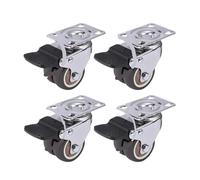 Ruedas giratorias de freno de 2 pulgadas, 4 Uds., for paleta, carrito, rodillos de goma suave silenciosos universales, herrajes for muebles(4pcs With Brake,1.5 inch)