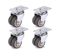 Ruedas giratorias de freno de 2 pulgadas, 4 Uds., for paleta, carrito, rodillos de goma suave silenciosos universales, herrajes for muebles(4pcs No Brake,2 inch)