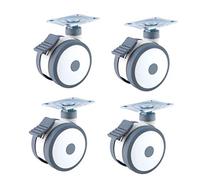 Ruedas giratorias de goma con freno, ruedas de repuesto, universales, giratorias 360 grados, súper silenciosas, for equipos médicos y de belleza, 4 unidades (freno) (color: freno)(Brake)