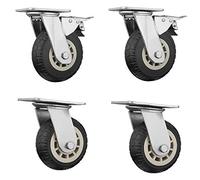 Ruedas giratorias de goma elástica silenciosa Ruedas universales Ruedas de dirección de alta resistencia(5"brake+Swivel)