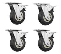 Ruedas giratorias de goma elástica silenciosa Ruedas universales Ruedas de dirección de alta resistencia(8"brake)